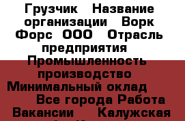 Грузчик › Название организации ­ Ворк Форс, ООО › Отрасль предприятия ­ Промышленность, производство › Минимальный оклад ­ 24 000 - Все города Работа » Вакансии   . Калужская обл.,Калуга г.